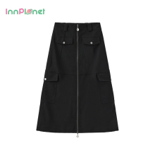 ta星同款】innplanet新款A字工装拉链半身裙女PN31SK023A