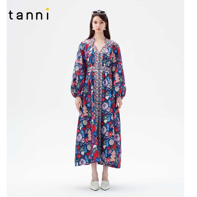 tanni25春新款复古风连衣裙