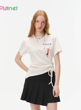 innplanet25秋新款大力水手合作系列潮流刺绣印花T恤PO31TS811A