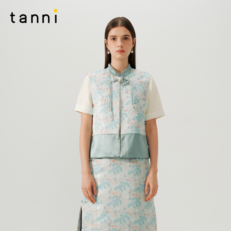 tanni改良新中式短款无袖马甲
