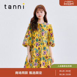 连衣裙TL11DR900A 复古风娃娃领泡泡袖 追加春夏新款 tanni爆款