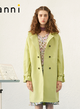 tanni新款爆款通勤休闲百搭减龄连帽风衣外套TM31TC011A