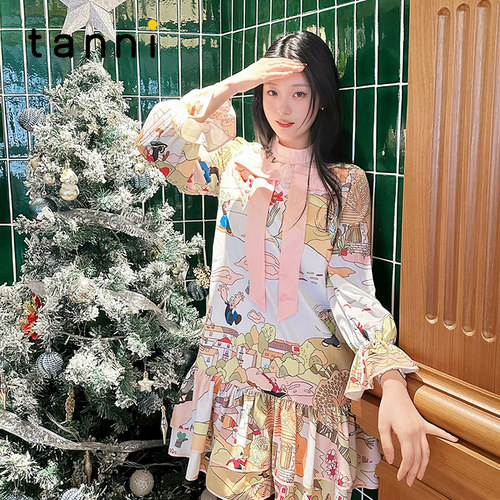 tanni大力水手联名蝴蝶结连衣裙