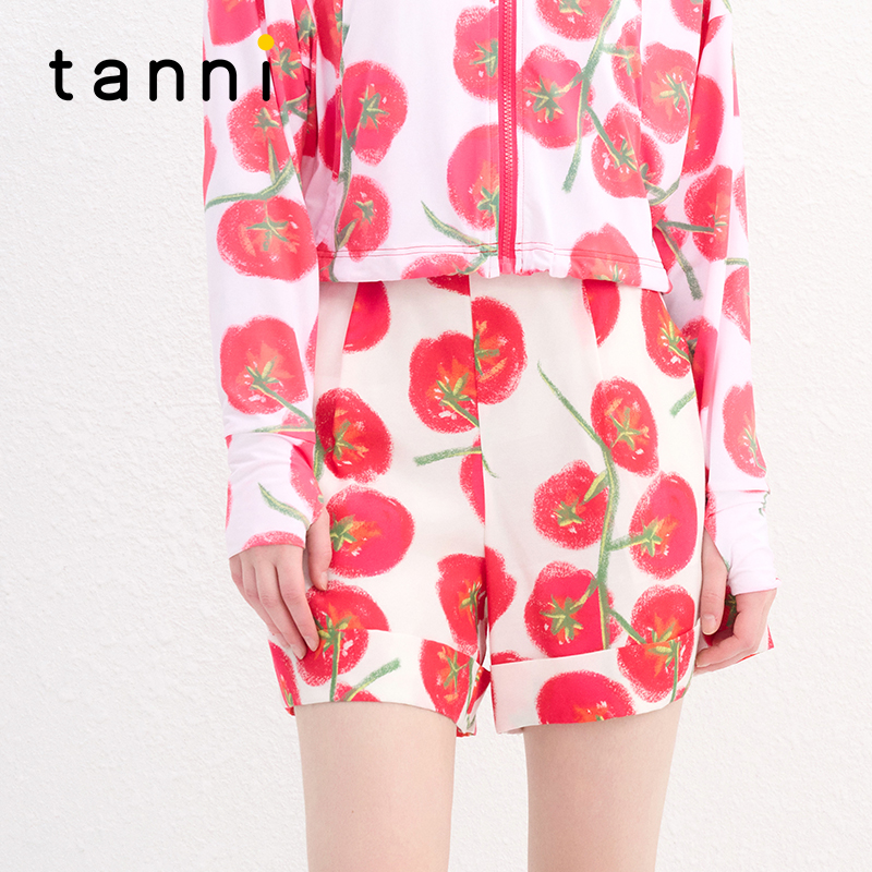 tanni休闲A字显瘦轻薄松紧腰短裤