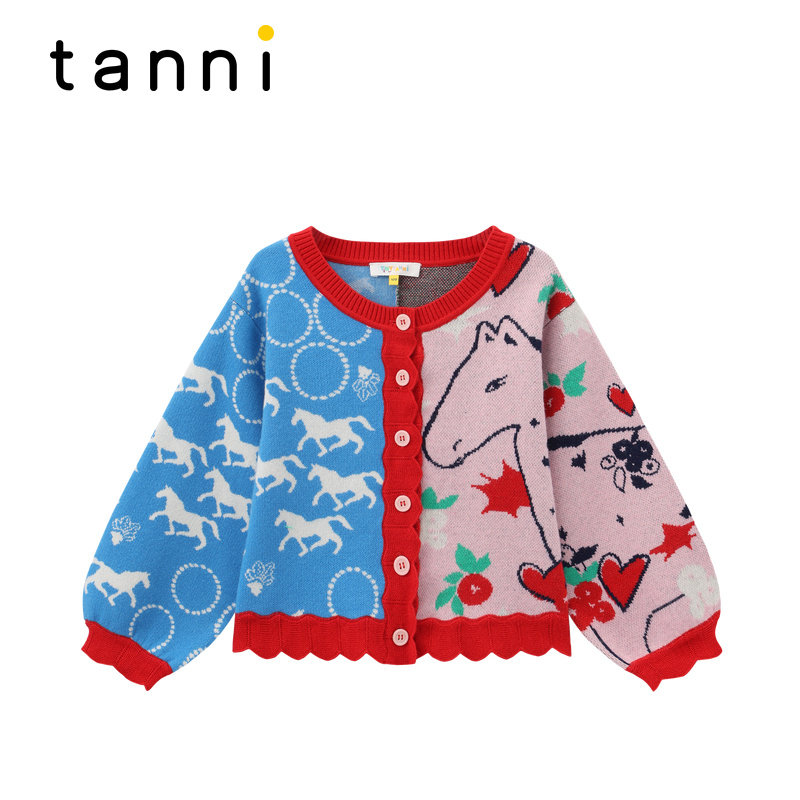 tanni2026春新款新年小马开衫复古宽松女童毛衣外套TP13KN150A,女装/女士精品,毛针织衫,淘宝优惠券,粉丝福利购,淘宝优惠卷