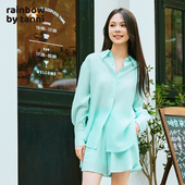 醋酸多巴胺风格 轻薄气质休闲衬衫 短裤 rainbow新款 套装 RM31SU001A