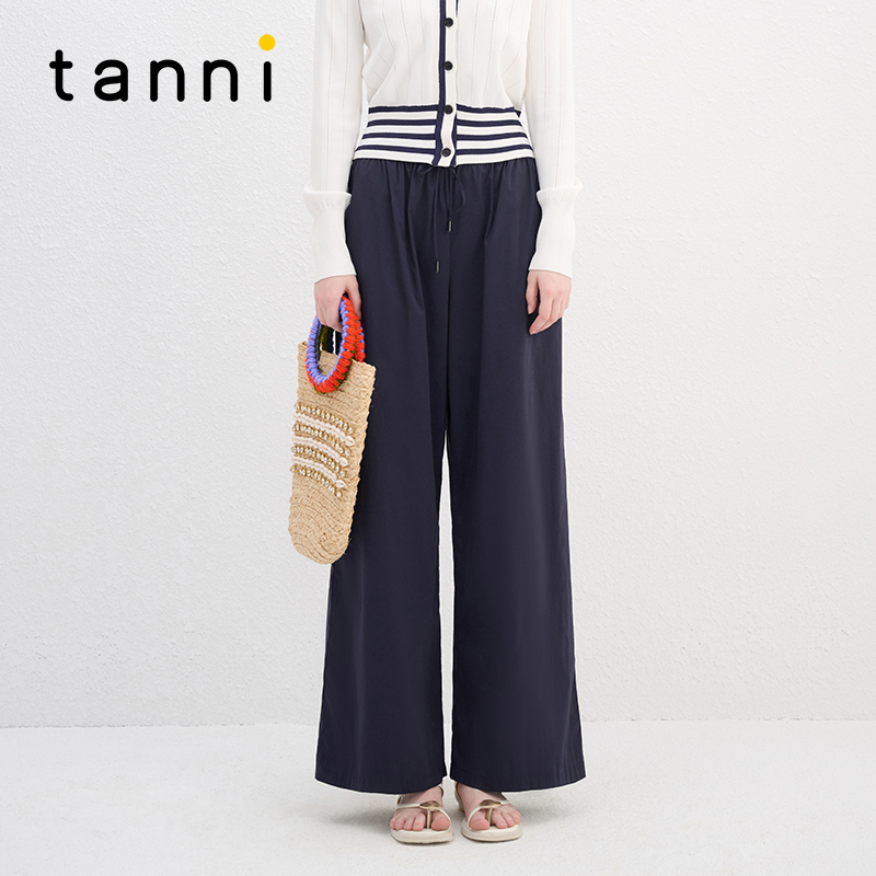 tanni通勤休闲西装直筒阔腿裤