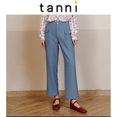 tanni新品 子TL31PA601A 复古显高通勤百搭九分锥形裤