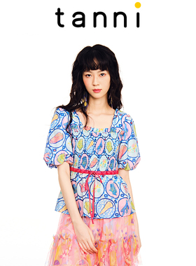 tanni新款司马克蝴蝶结设计感纯棉轻薄上衣TL11BL017B