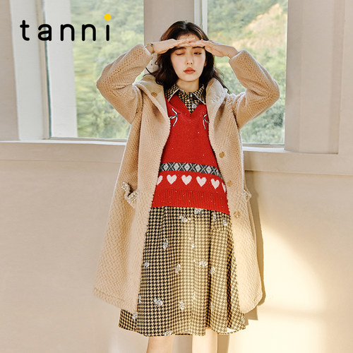 tanni百搭宽松棕色羊毛大衣