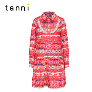 tanni新款 大耳狗联名司马克设计小A型连衣裙TM31DR863A