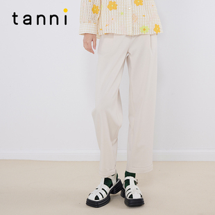 tanni新款 TM11PA041A 通勤百搭舒适休闲显瘦亲肤萝卜裤