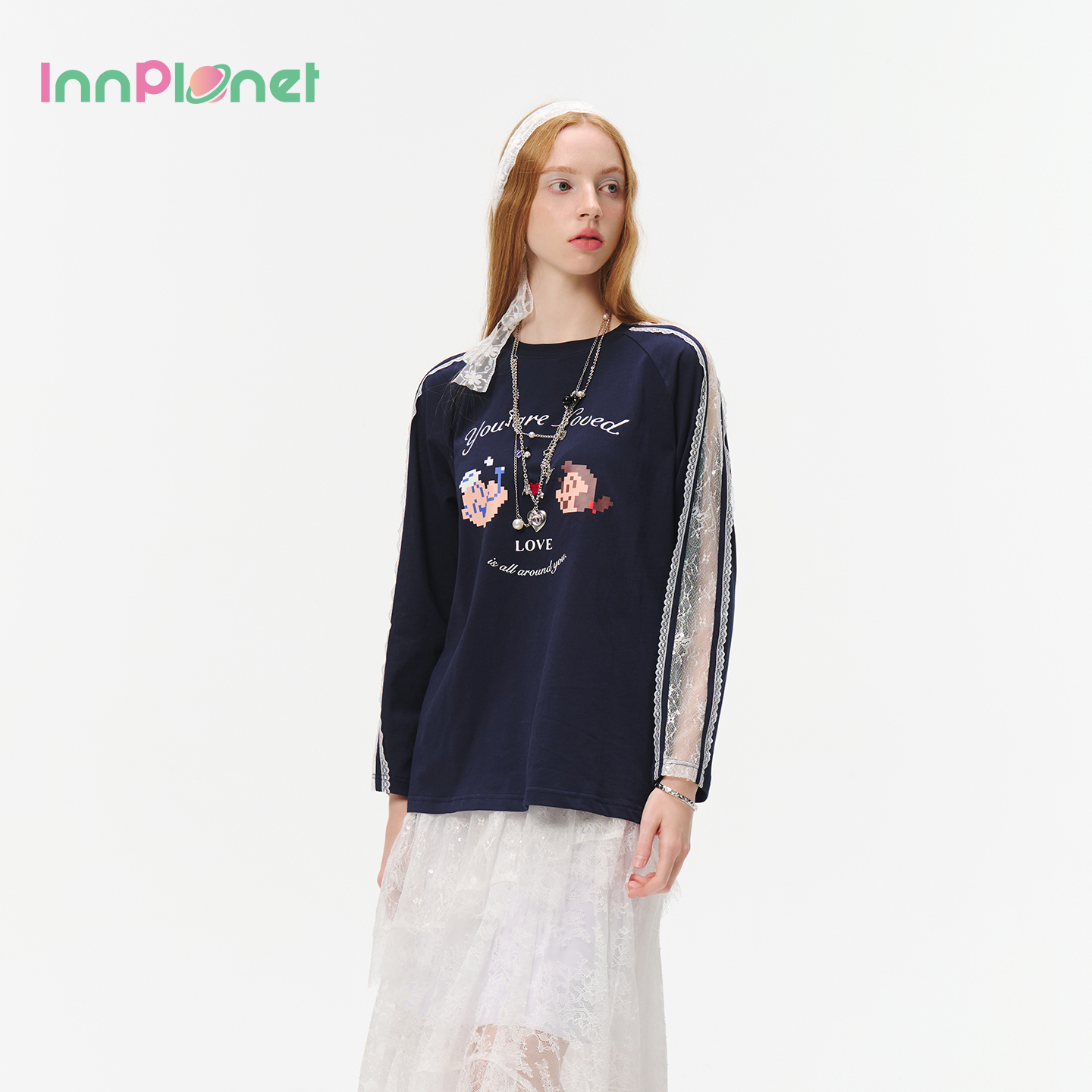 innplanet25秋新款大力水手合作系列宽松套头长袖T恤PO31TS816A