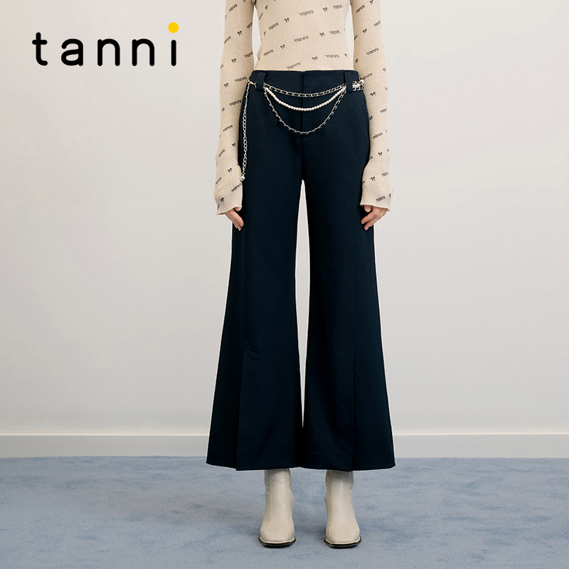 tanni通勤百搭西装高腰阔腿裤