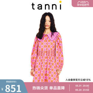 连衣裙女TL11DR036A 娃娃领甜美可爱修身 爱心印花X版 tanni商场同款