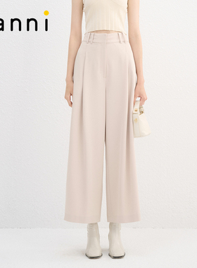 tanni新款通勤百搭质感宽松阔腿西装裤女TN11PA003A