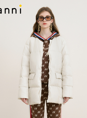 tanni新款通勤简约直筒中长款羽绒服女款季TM31DJ011A