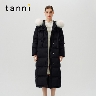 羽绒服TN31DJ018A 狐狸毛领保暖直筒显瘦长款 tanni新款 新中式