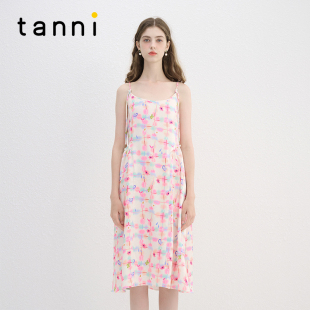 tanni新款 浪漫度假吊带连衣裙TN11DR152A 出游氛围感法式