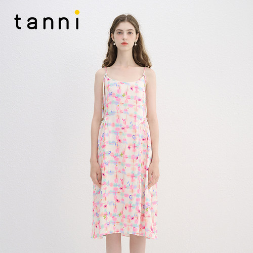 tanni氛围感法式浪漫吊带连衣裙