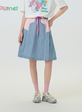 innplanet25秋新款抽绳宽松休闲运动工装半身裙PO11SK043A