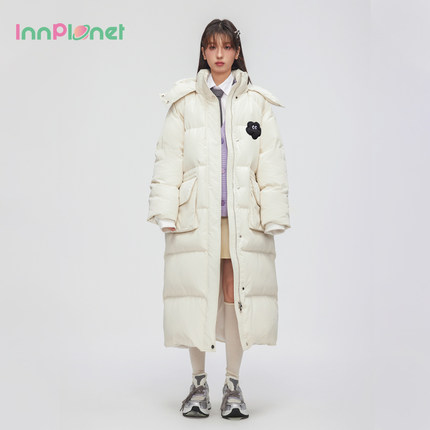 innplanet明星同款百搭宽松保暖加厚长款羽绒服PN31DJ861A