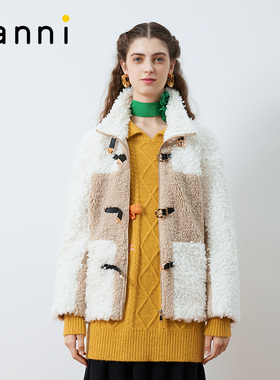tanni中式棉服新款极简都市风宽松保暖通勤拼接外套女TM31OW032A