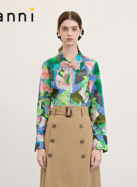 tanni新款通勤百搭法式华丽气质衬衫女TM31SH001A
