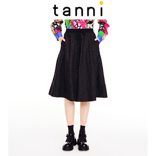 大摆阔腿七分短裤 TL11SP025A 通勤百搭肌理感A版 tanni新款