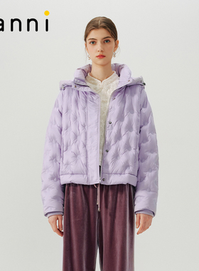 tanni新款通勤简约元气少女感淡紫色短款羽绒服TN31DJ026A