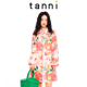甜美印花可拆卸娃娃领长袖 tanni商场同款 A字修身 连衣裙TL11DR063A