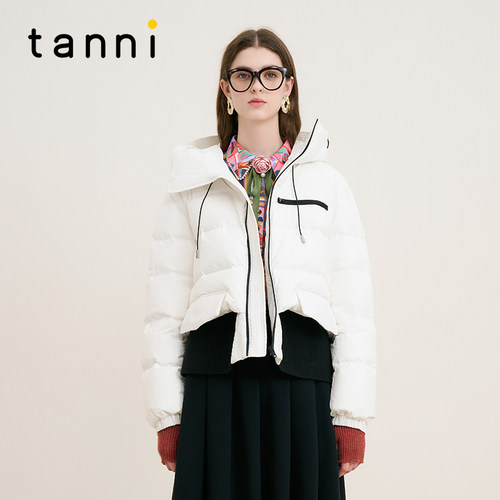 tanni充电保暖机能风连帽羽绒服