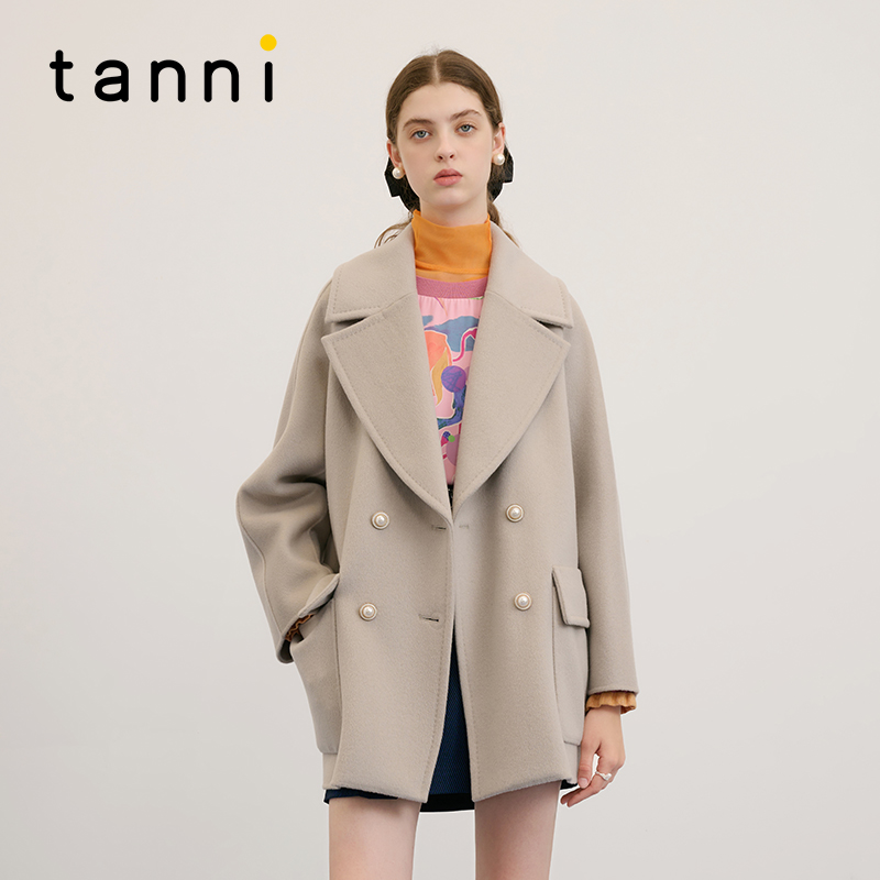 tanni通勤百搭大翻领大衣外套