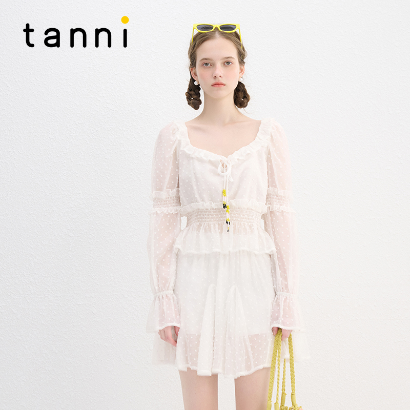 tanni度假简约甜美上衣半裙套装