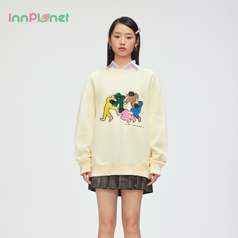 innplanet宽松套头圆领加绒卫衣