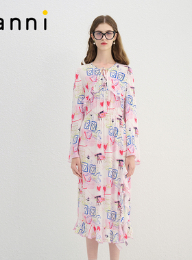 tanni新款法式度假风浪漫气质小清新连衣裙TN11DR121A