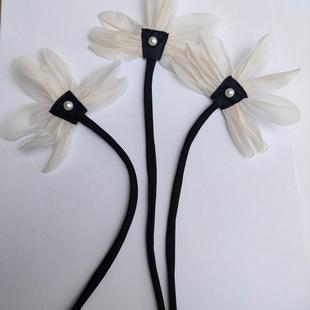 新款窗帘装饰品点缀米色珍珠荷叶飘带带别针轻奢别针点缀窗帘配饰