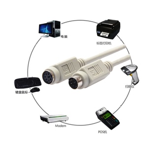PS2延长线 圆头键盘鼠标加长线 小6芯公对公 6针 MID6P 圆头6芯线