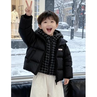 儿童高充绒量羽绒服超好看男童加厚白鸭绒外套宝宝冬季防寒服痞帅