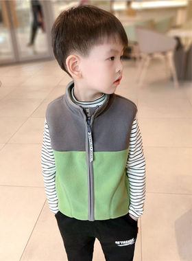 儿童马甲秋装新款男孩休闲坎肩宝宝摇粒绒背心潮春秋男童马夹外套
