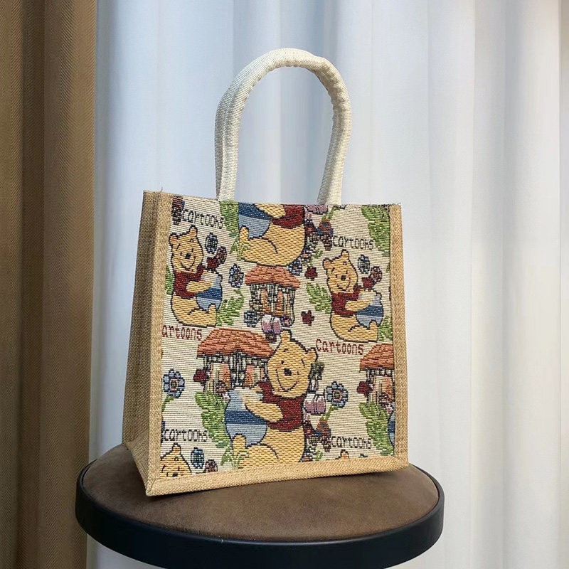 麻布手提袋子帆布包包女手提包大容量托特包时尚外出通勤妈咪包