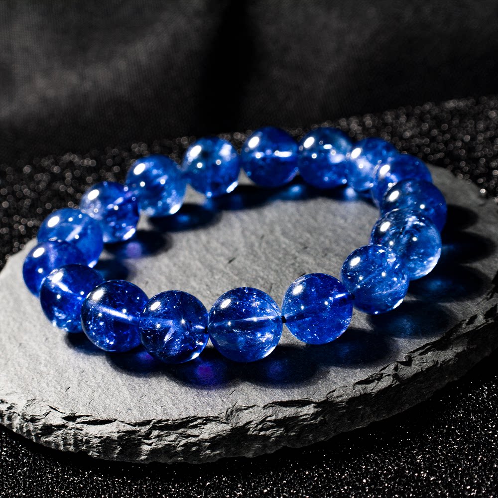 【星祺珠宝】天然水晶海洋之心丹泉石坦桑石手链直播间情侣礼物