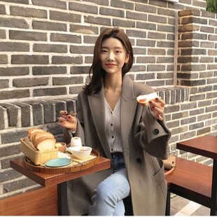 韩国东大门加厚羊绒大衣女加长款过膝高端赫本宽松羊毛呢外套反季
