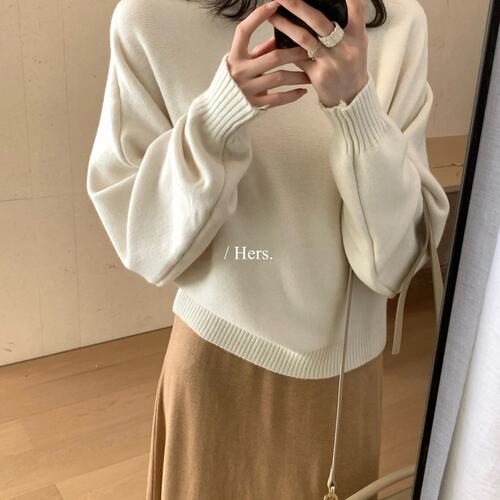 Hers气质姐系两件套“微高领背心+针织衫”套装