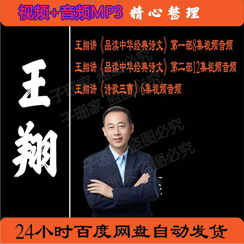 王翔视频讲品读中华经典诗文诗歌三曹历史资料百家讲坛音频MP3