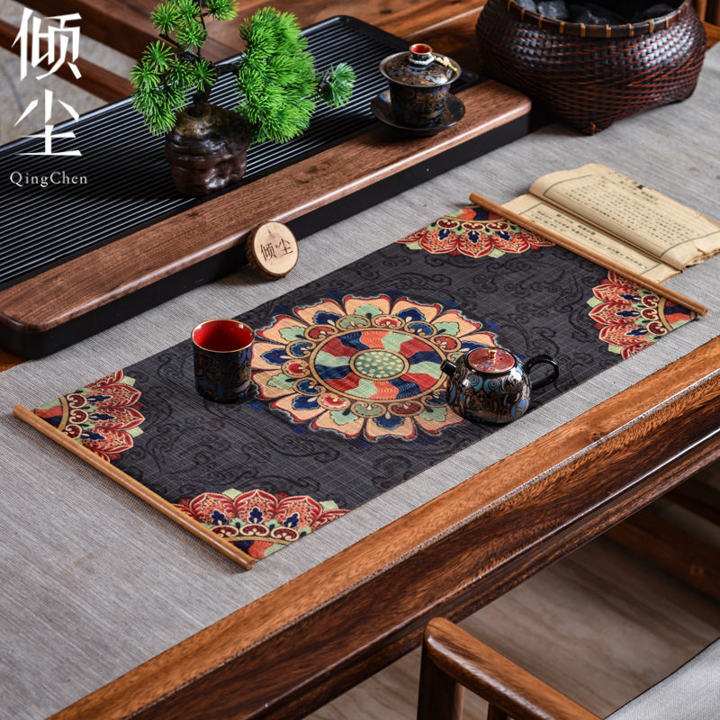 飞天敦煌葫芦双面茶席细竹丝竹编印画主人席中式茶垫干泡功夫茶铺,居家布艺,茶席,淘宝优惠券,粉丝福利购,淘宝优惠卷