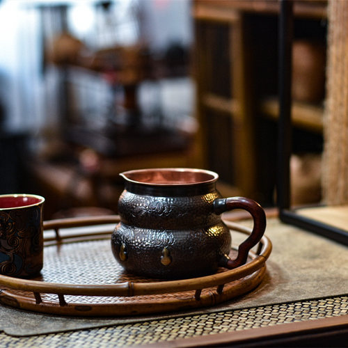 300cc纯手工一张打纯铜公杯葫芦紫铜公道杯茶壶家用泡茶高档茶具
