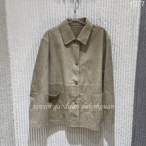 欧洲站2026冬季新款百搭净版翻领单排扣口袋休闲外套女DK392