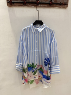 休闲缎面花衬衫