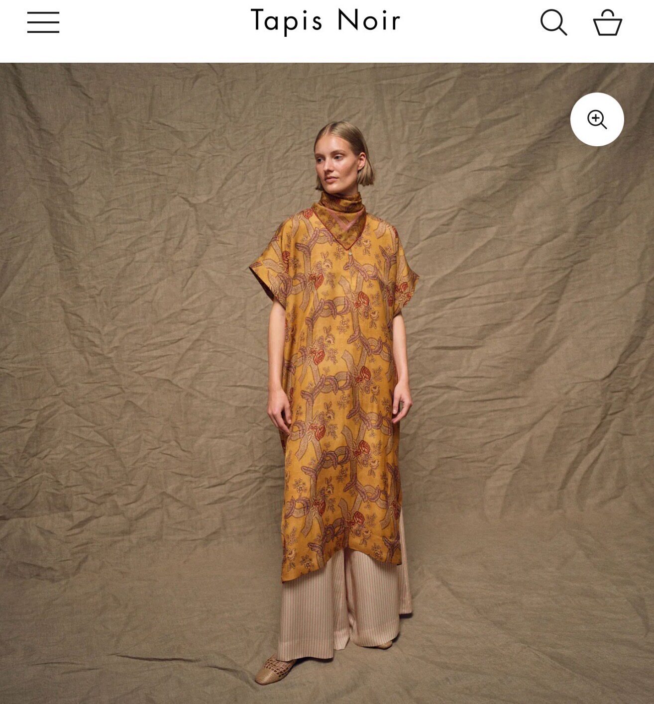 真丝成分 古董花色 宽松袍子 nana同款Tapis Noir